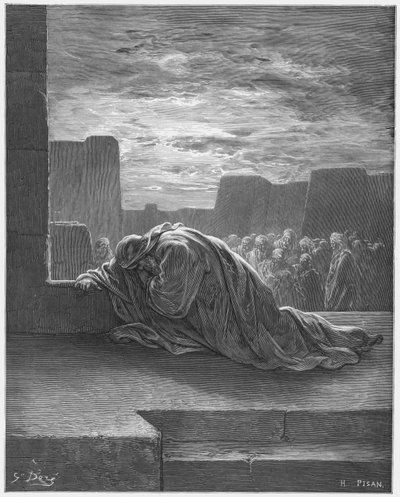 Gustave Dore Biblia: Ezra imában alkotó: Gustave Dore